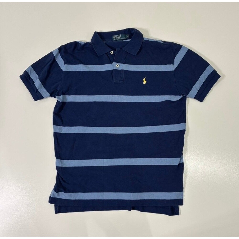 Polo by Ralph Lauren Striped Polo Shirt Navy Blue M